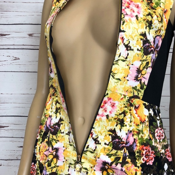 Donna Morgan Dress Floral Front Exposed Zipper - Picture 6 of 8